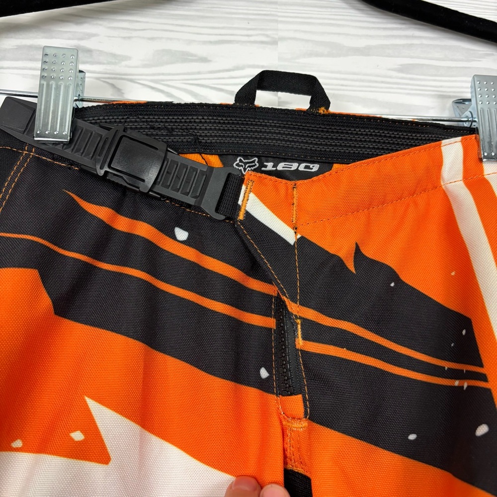 FOX RACING 180 YOUTH KIDS MOTOCROSS PANTS ORANGE BLACK SIZE 24 (AGE 8) - Picture 6 of 13